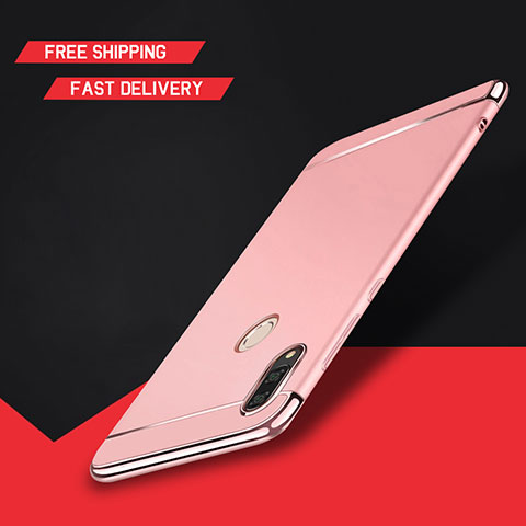 Carcasa Bumper Lujo Marco de Metal y Plastico Funda M01 para Huawei Enjoy 9 Plus Oro Rosa