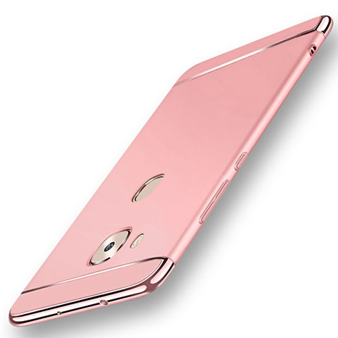 Carcasa Bumper Lujo Marco de Metal y Plastico Funda M01 para Huawei GX8 Oro Rosa