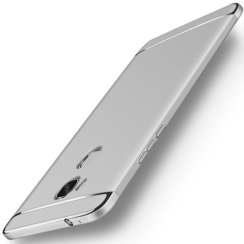 Carcasa Bumper Lujo Marco de Metal y Plastico Funda M01 para Huawei Honor 5X Plata