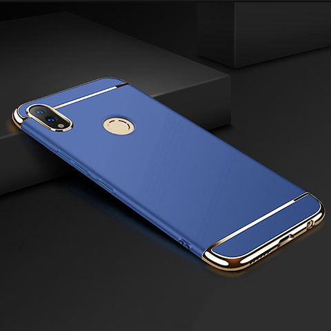 Carcasa Bumper Lujo Marco de Metal y Plastico Funda M01 para Huawei Honor 8X Azul