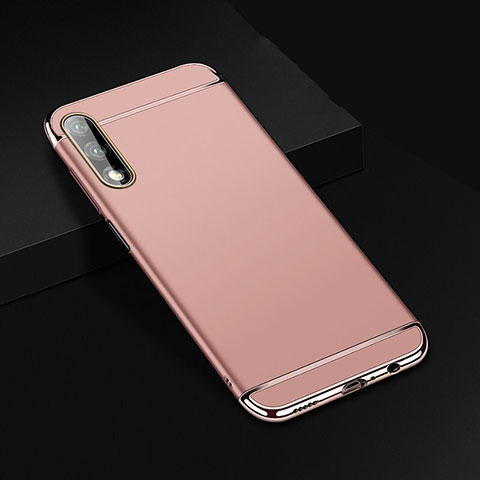 Carcasa Bumper Lujo Marco de Metal y Plastico Funda M01 para Huawei Honor 9X Oro Rosa