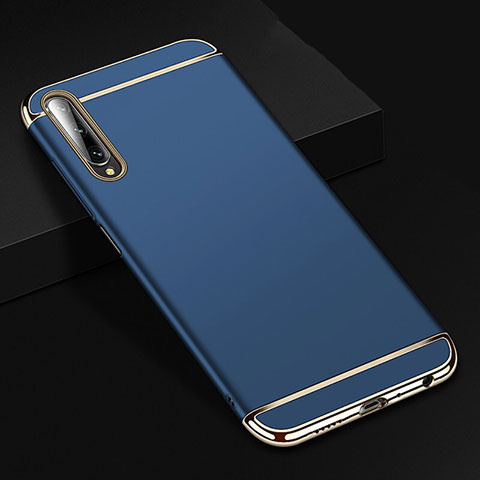 Carcasa Bumper Lujo Marco de Metal y Plastico Funda M01 para Huawei Honor 9X Pro Azul