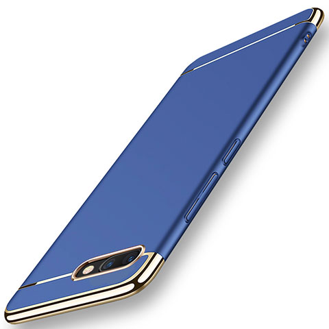 Carcasa Bumper Lujo Marco de Metal y Plastico Funda M01 para Huawei Honor View 10 Azul