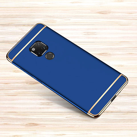 Carcasa Bumper Lujo Marco de Metal y Plastico Funda M01 para Huawei Mate 20 X Azul