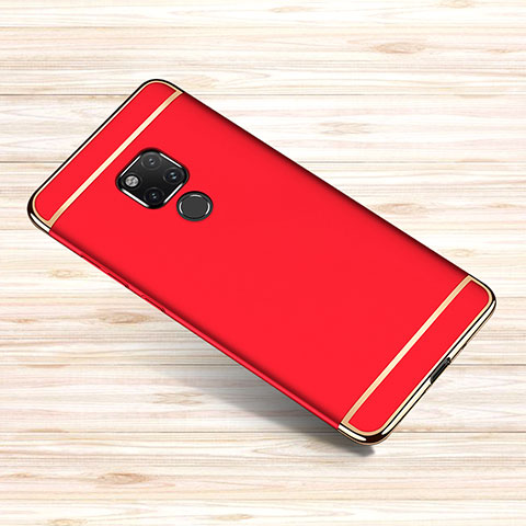 Carcasa Bumper Lujo Marco de Metal y Plastico Funda M01 para Huawei Mate 20 X Rojo