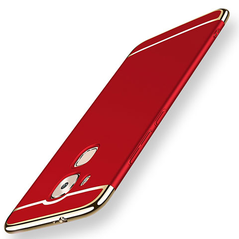 Carcasa Bumper Lujo Marco de Metal y Plastico Funda M01 para Huawei Mate 7 Rojo