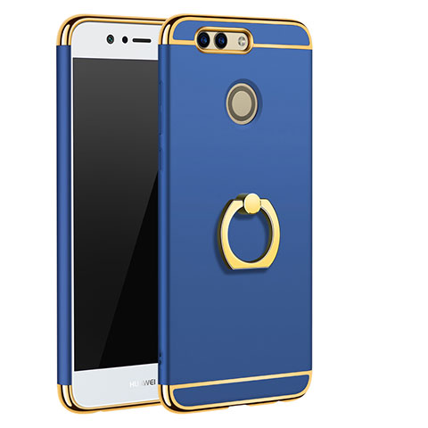 Carcasa Bumper Lujo Marco de Metal y Plastico Funda M01 para Huawei Nova 2 Azul