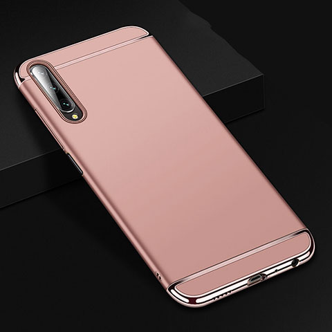 Carcasa Bumper Lujo Marco de Metal y Plastico Funda M01 para Huawei P Smart Pro (2019) Oro Rosa
