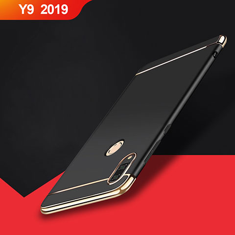 Carcasa Bumper Lujo Marco de Metal y Plastico Funda M01 para Huawei Y9 (2019) Negro