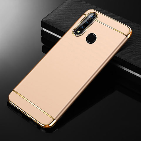 Carcasa Bumper Lujo Marco de Metal y Plastico Funda M01 para Oppo A31 Oro