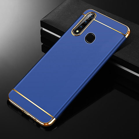 Carcasa Bumper Lujo Marco de Metal y Plastico Funda M01 para Oppo A8 Azul