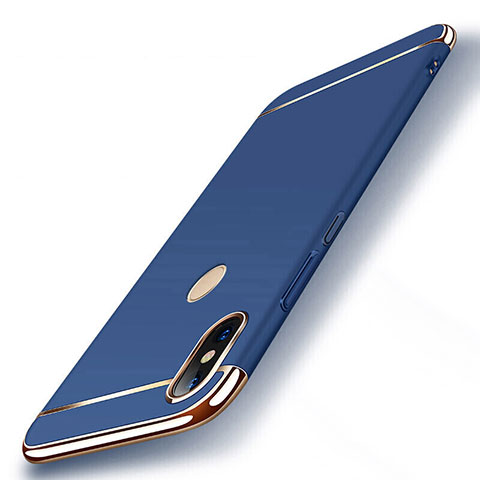 Carcasa Bumper Lujo Marco de Metal y Plastico Funda M01 para Xiaomi Mi 8 Azul
