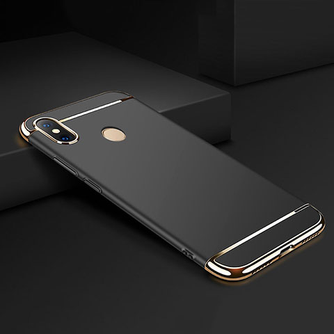 Carcasa Bumper Lujo Marco de Metal y Plastico Funda M01 para Xiaomi Mi Max 3 Negro