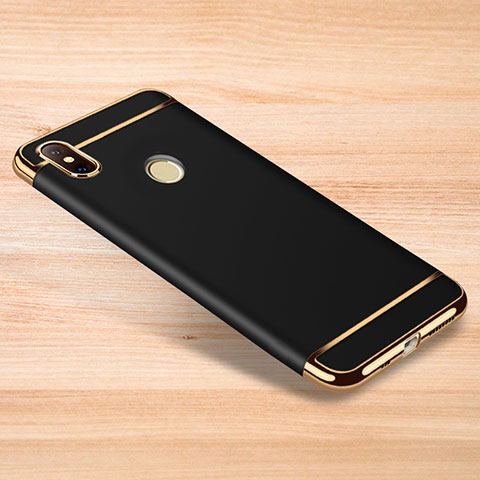Carcasa Bumper Lujo Marco de Metal y Plastico Funda M01 para Xiaomi Redmi Note 6 Pro Negro