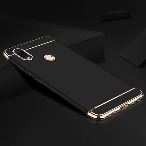 Carcasa Bumper Lujo Marco de Metal y Plastico Funda M01 para Xiaomi Redmi Note 7 Negro