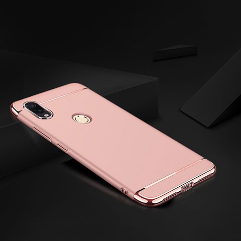 Carcasa Bumper Lujo Marco de Metal y Plastico Funda M01 para Xiaomi Redmi Note 7 Oro Rosa