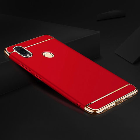 Carcasa Bumper Lujo Marco de Metal y Plastico Funda M01 para Xiaomi Redmi Note 7 Pro Rojo