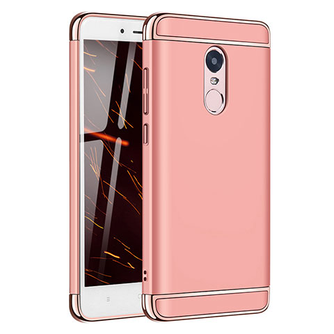 Carcasa Bumper Lujo Marco de Metal y Plastico Funda M02 para Xiaomi Redmi Note 4X High Edition Oro Rosa