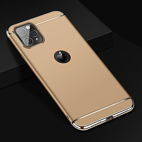 Carcasa Bumper Lujo Marco de Metal y Plastico Funda T01 para Apple iPhone 11 Pro Max Oro