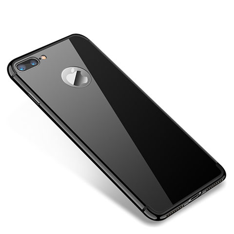 Carcasa Bumper Lujo Marco de Metal y Plastico Funda T01 para Apple iPhone 8 Plus Negro