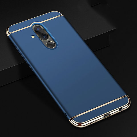 Carcasa Bumper Lujo Marco de Metal y Plastico Funda T01 para Huawei Mate 20 Lite Azul