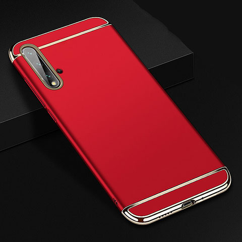 Carcasa Bumper Lujo Marco de Metal y Plastico Funda T01 para Huawei Nova 5 Rojo