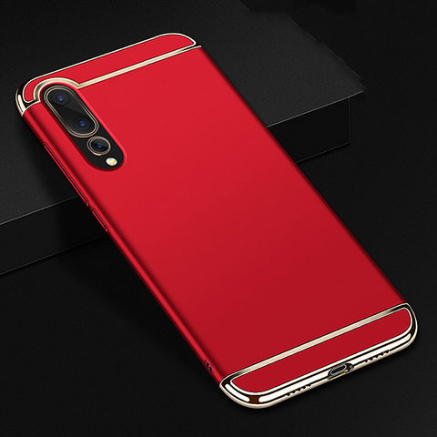 Carcasa Bumper Lujo Marco de Metal y Plastico Funda T01 para Huawei P20 Pro Rojo
