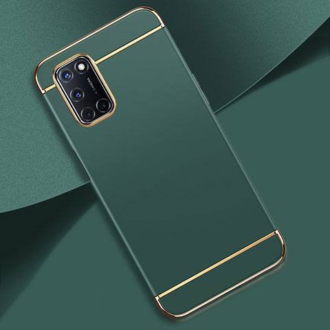 Carcasa Bumper Lujo Marco de Metal y Plastico Funda T01 para Oppo A92 Verde