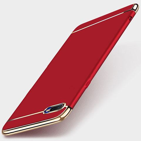 Carcasa Bumper Lujo Marco de Metal y Plastico Funda T01 para Oppo R15X Rojo