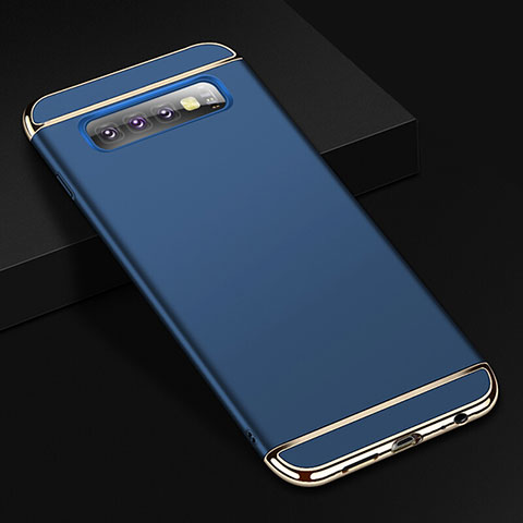 Carcasa Bumper Lujo Marco de Metal y Plastico Funda T01 para Samsung Galaxy S10 5G Azul