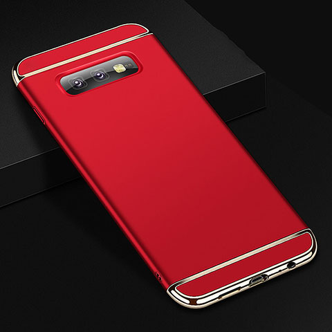 Carcasa Bumper Lujo Marco de Metal y Plastico Funda T01 para Samsung Galaxy S10e Rojo