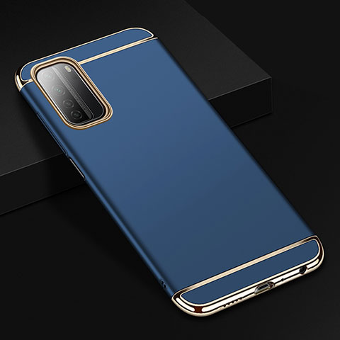 Carcasa Bumper Lujo Marco de Metal y Plastico Funda T02 para Huawei Nova 7 SE 5G Azul