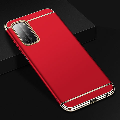 Carcasa Bumper Lujo Marco de Metal y Plastico Funda T02 para Huawei Nova 7 SE 5G Rojo