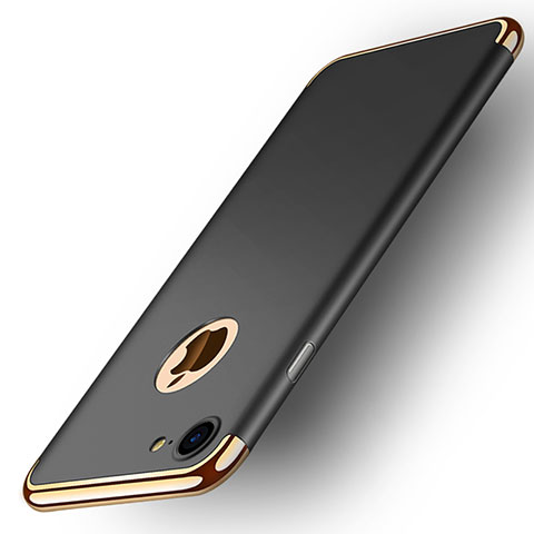 Carcasa Bumper Lujo Marco de Metal y Plastico M02 para Apple iPhone 7 Negro