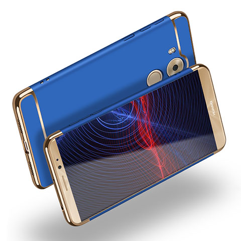 Carcasa Bumper Lujo Marco de Metal y Plastico M02 para Huawei Mate 8 Azul