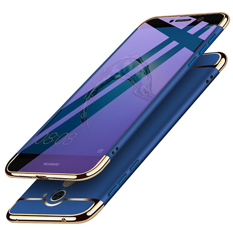 Carcasa Bumper Lujo Marco de Metal y Plastico para Huawei Y7 Prime Azul
