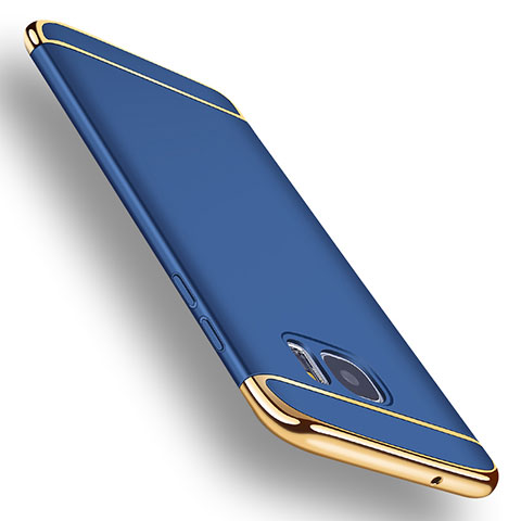 Carcasa Bumper Lujo Marco de Metal y Plastico para Samsung Galaxy S7 Edge G935F Azul