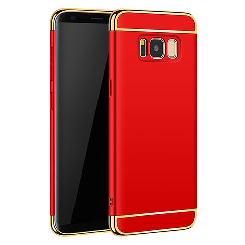 Carcasa Bumper Lujo Marco de Metal y Plastico para Samsung Galaxy S8 Rojo
