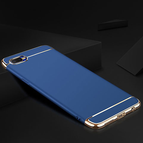 Carcasa Bumper Lujo Marco de Metal y Silicona Funda M02 para Oppo R15X Azul