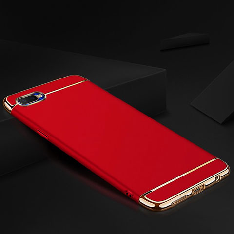 Carcasa Bumper Lujo Marco de Metal y Silicona Funda M02 para Oppo RX17 Neo Rojo