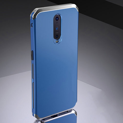 Carcasa Bumper Lujo Marco de Metal y Silicona Funda M02 para Oppo RX17 Pro Azul