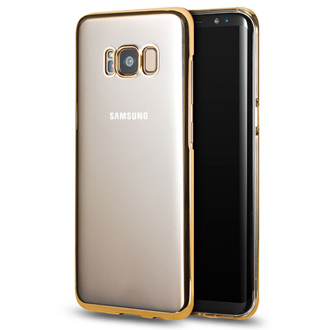 Carcasa Bumper Silicona Transparente Gel para Samsung Galaxy S8 Oro