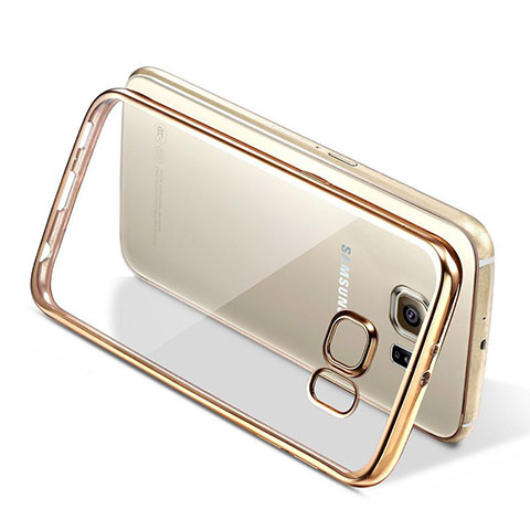 Carcasa Bumper Silicona Transparente Mate para Samsung Galaxy Note 5 N9200 N920 N920F Oro
