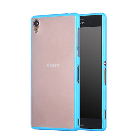 Carcasa Bumper Silicona Transparente Mate para Sony Xperia Z3 Azul Cielo