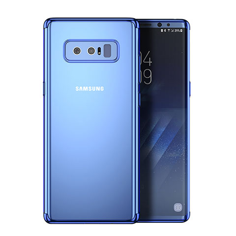 Carcasa Bumper Silicona Transparente Mate R02 para Samsung Galaxy Note 8 Duos N950F Azul
