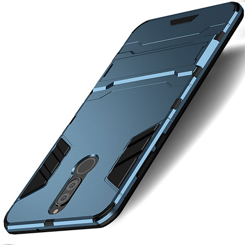 Carcasa Bumper Silicona y Plastico Mate con Soporte para Huawei Nova 2i Azul