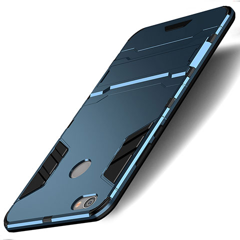 Carcasa Bumper Silicona y Plastico Mate con Soporte para Xiaomi Redmi Note 5A High Edition Azul