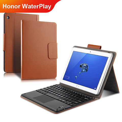 Carcasa de Cuero Cartera con Soporte L01 para Huawei Honor WaterPlay 10.1 HDN-W09 Oro
