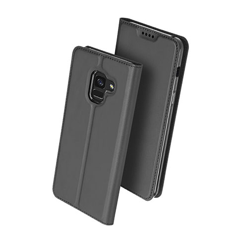 Carcasa de Cuero Cartera con Soporte L01 para Samsung Galaxy A5 (2018) A530F Negro