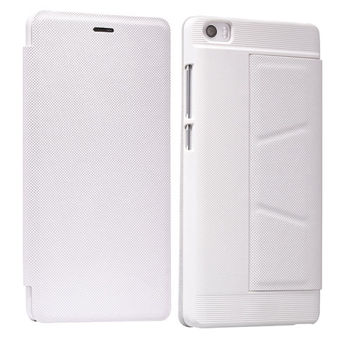 Carcasa de Cuero Cartera con Soporte L01 para Xiaomi Mi Note Blanco